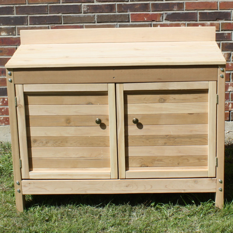 Threeman Products Premier Cedar Potting Bench Wayfair